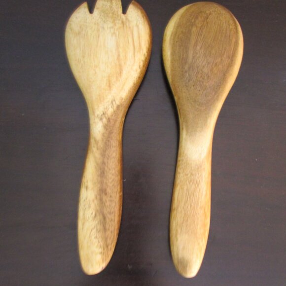 Wood Salad Serving Utensils - Picture 3 of 3